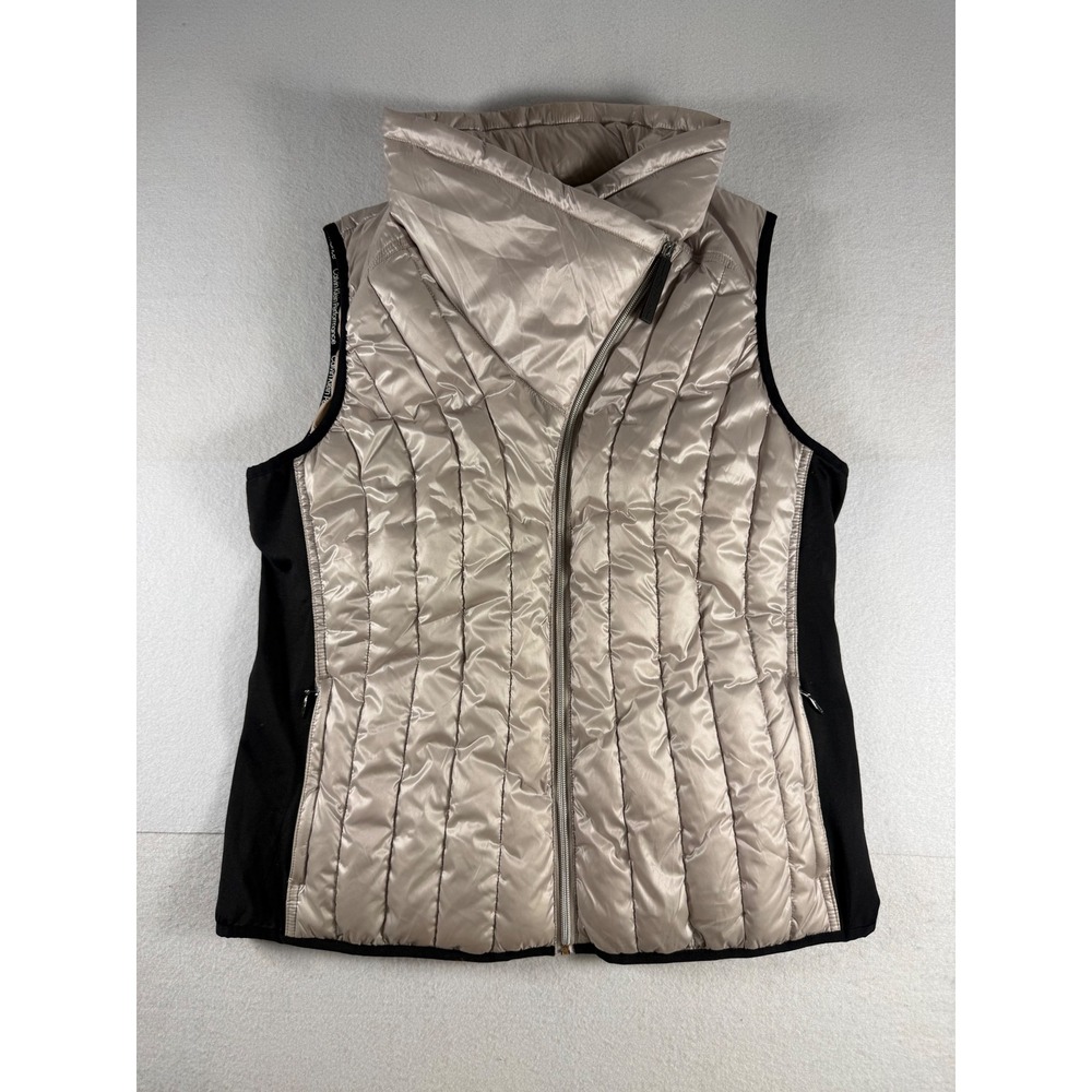 Calvin Klein Performance Asymmetrical Zip Puffer Vest Champagne Metallic Large